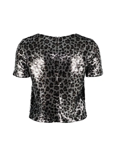 Shop Michael Michael Kors Sequined Top In Silver