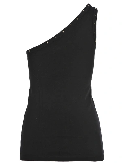 Shop Saint Laurent One-shoulder Top In Nero