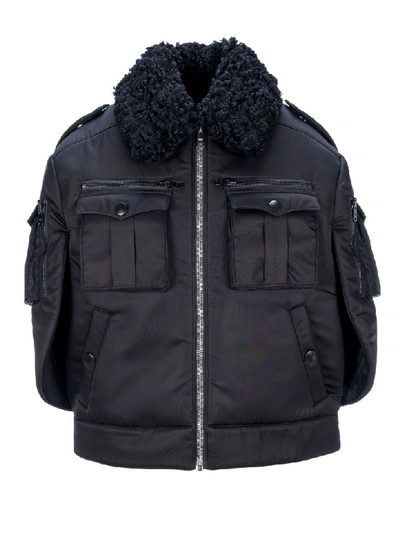 Shop Prada Zipped Jacket In Black