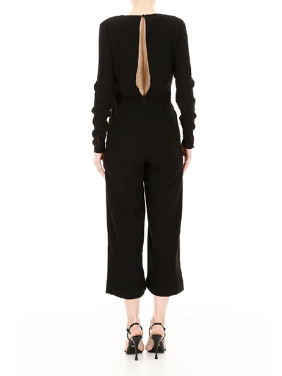 Shop Self-portrait Jumpsuit With V Neck In Black (black)