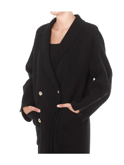 Shop Fendi Fluffy Coat In Black