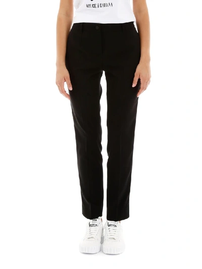 Shop Dolce & Gabbana Tuxedo Trousers In Nero (black)