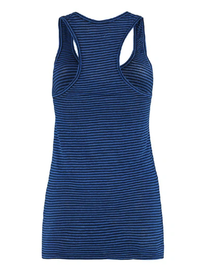 Shop Isabel Marant Étoile Avien Striped Linen-cotton Blend Tank Top In Blue
