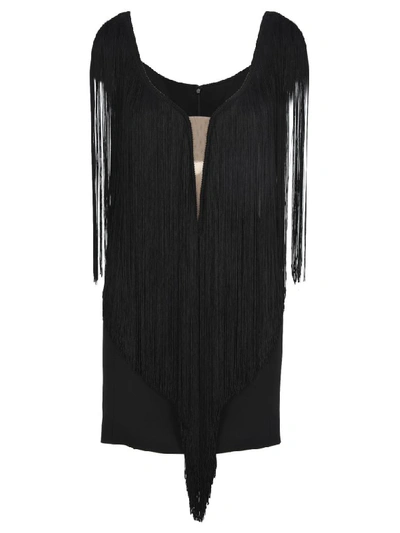 Shop Stella Mccartney Fringed Dress In Black