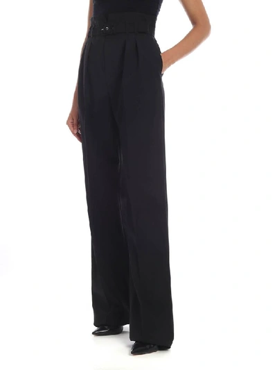 Shop Red Valentino High-waisted Trousers With Belt In Nero