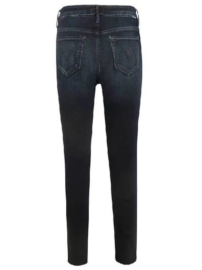 Shop Mother High-waisted Looker Ankle Fray Jeans In Blue
