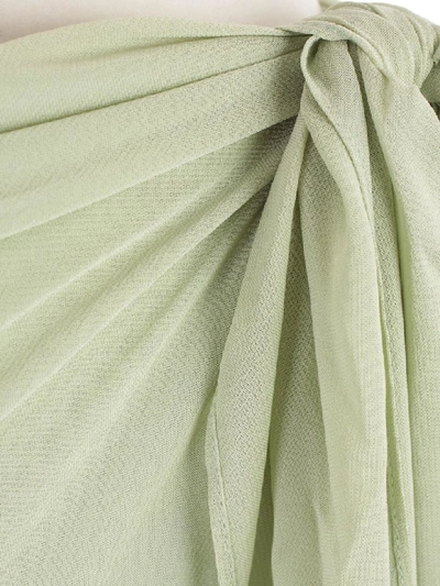 Shop Jacquemus Asymmetric Dress In Light Green