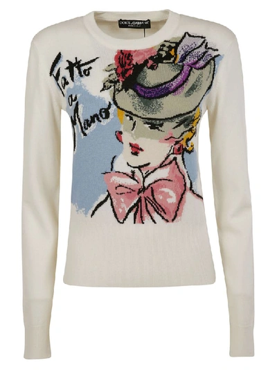 Shop Dolce & Gabbana Graphic Print Knit Sweater In Multicolor