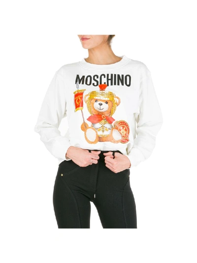 Shop Moschino Roman Teddy Bear Sweatshirt In Bianco