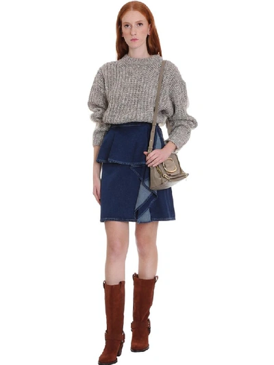 Shop See By Chloé Skirt In Blue Denim