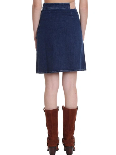 Shop See By Chloé Skirt In Blue Denim