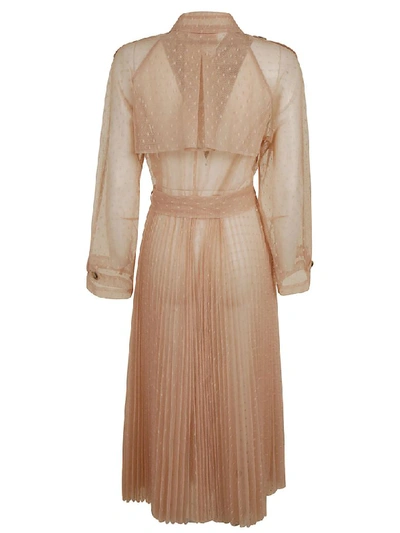 Shop Red Valentino Lace Pleated Trench In Nude