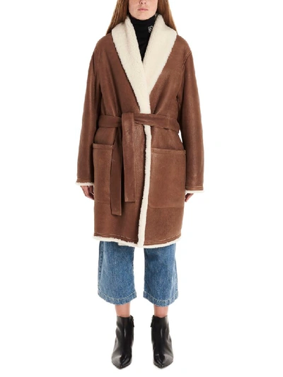 Shop Loewe Coat In Brown