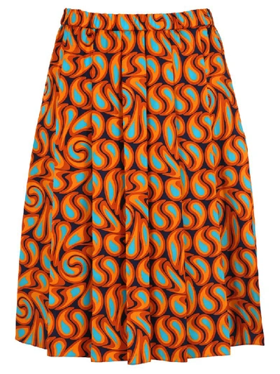 Shop Marni Tangerine Print Skirt