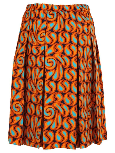 Shop Marni Tangerine Print Skirt