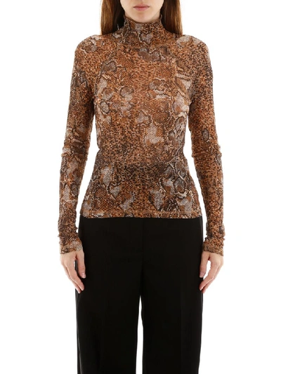 Shop Nanushka Madi Top In Snake Print (brown)