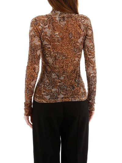 Shop Nanushka Madi Top In Snake Print (brown)