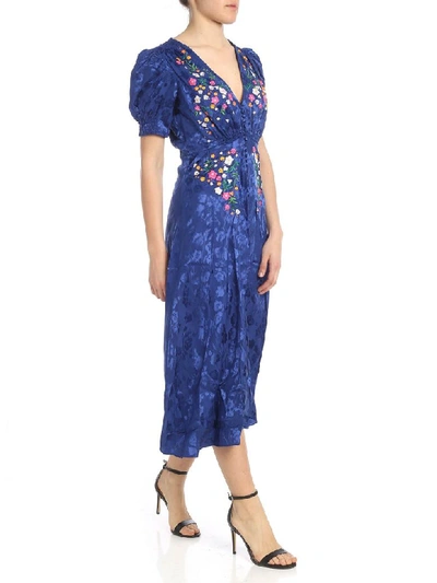 Shop Saloni - Lea Dress In Fantasia Indigo