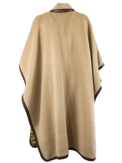 Shop Alberta Ferretti Soft Beige Velour Cape In Cammello