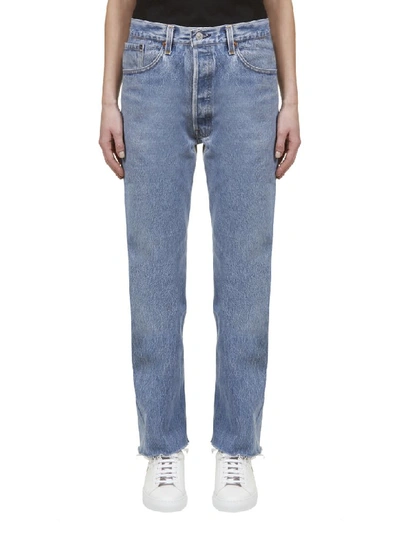 Shop Re/done Faded Boyfriend Jeans In Denim