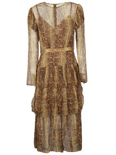 Shop Zimmermann Ninety-six Fluted Dress In Brown