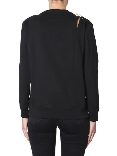 Shop Versace Sweatshirt With Safety Pin In Nero