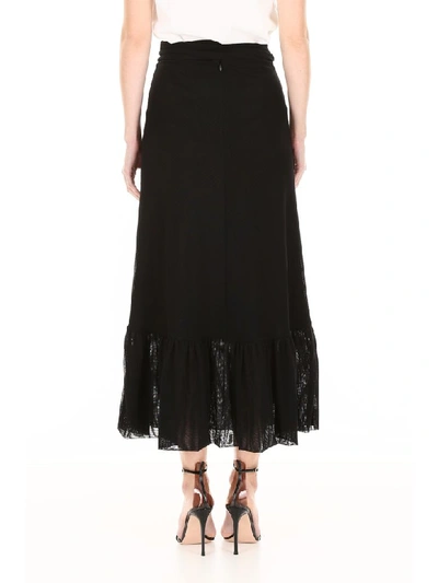 Shop Ganni Wrap Skirt In Black (black)