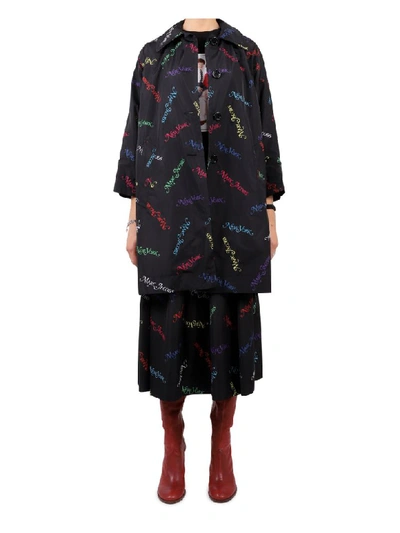 Shop Marc Jacobs X New York Magazine Balmacaan Raincoat In Multi Black