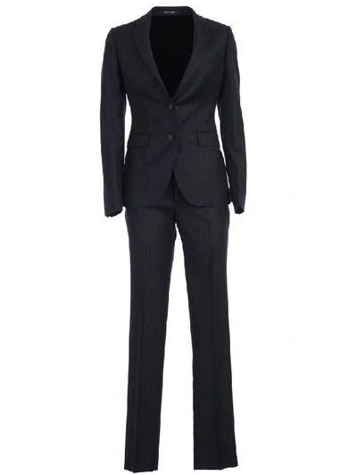Shop Tagliatore Suit Single Breasted W/slits In Blue