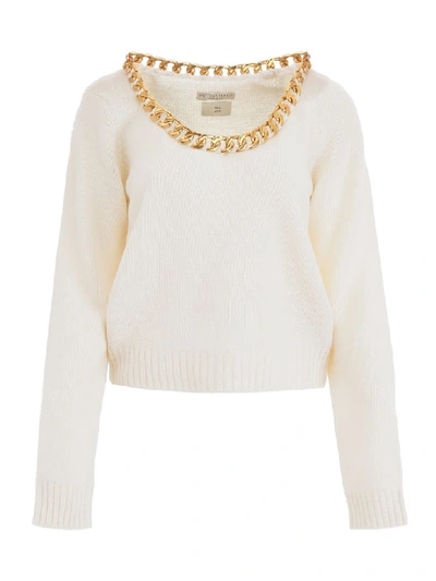 Shop Bottega Veneta Chain Knit In Off White (white)