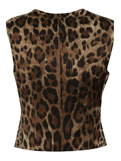 Shop Dolce & Gabbana Leopard Print Vest In Multicolor