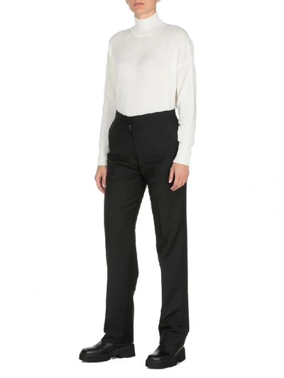 Shop Jil Sander Mohair And Wool Trousers In Black