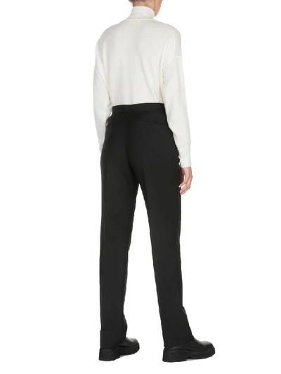 Shop Jil Sander Mohair And Wool Trousers In Black