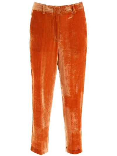 Shop Sies Marjan Velvet Trousers In Dusty Orange (orange)