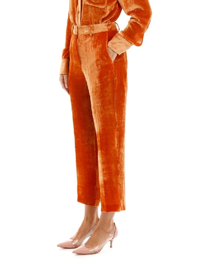 Shop Sies Marjan Velvet Trousers In Dusty Orange (orange)