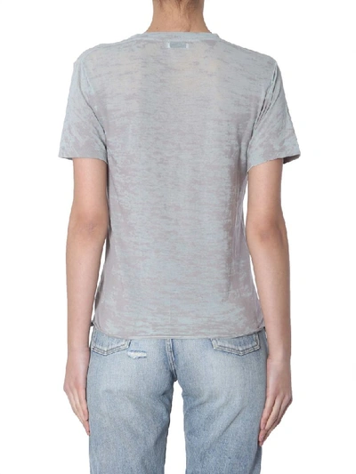 Shop Saint Laurent T-shirt With Bird Print In Grigio