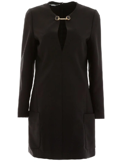 Shop Stella Mccartney Crepe Mini Dress In Black (black)