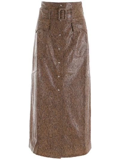 Shop Nanushka Aarohi Skirt In Brown (brown)