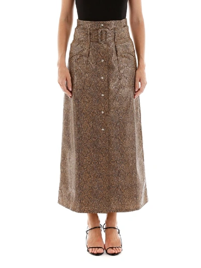 Shop Nanushka Aarohi Skirt In Brown (brown)