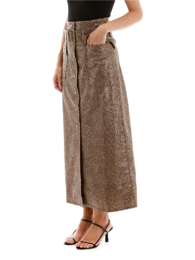 Shop Nanushka Aarohi Skirt In Brown (brown)