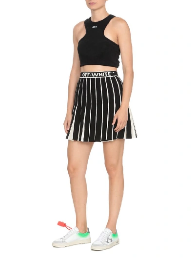 Shop Off-white Ribbed Skirt In Black No Color