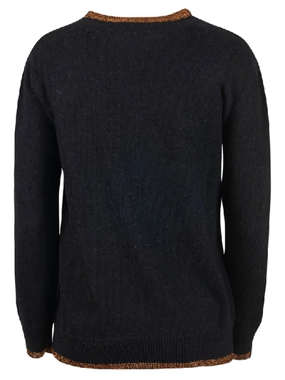 Shop Alberta Ferretti Love Me! Earth Print Sweater In Black/brown