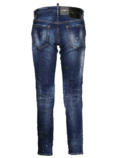 Shop Dsquared2 Jennifer Cropped Jeans In Denim