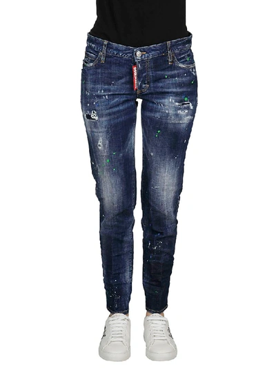 Shop Dsquared2 Jennifer Cropped Jeans In Denim