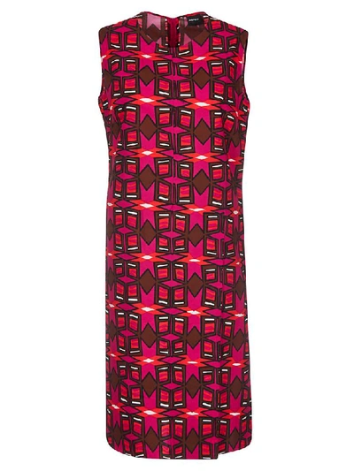 Shop Aspesi Geometric Print Dress In Red