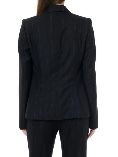 Shop Stella Mccartney Black Wool Pinstriped Double-breasted Blazer