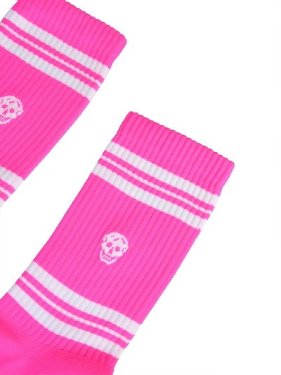 Shop Alexander Mcqueen Sports Skull Socks In Fucsia