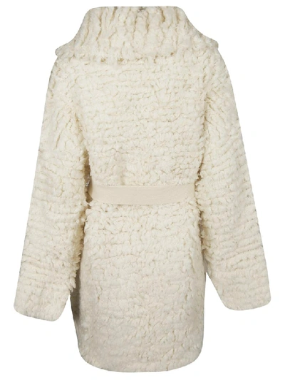 Shop Alanui Knitted Stiches Coat In White