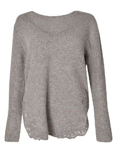 Shop Ermanno Ermanno Scervino Ribbed Knit Jumper In Grey