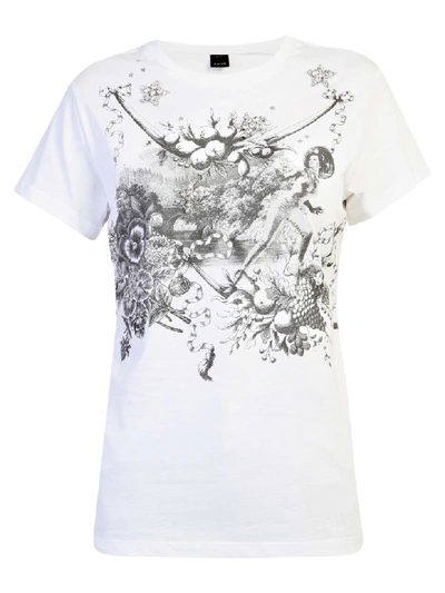 Shop Pinko Embellished T-shirt In White
